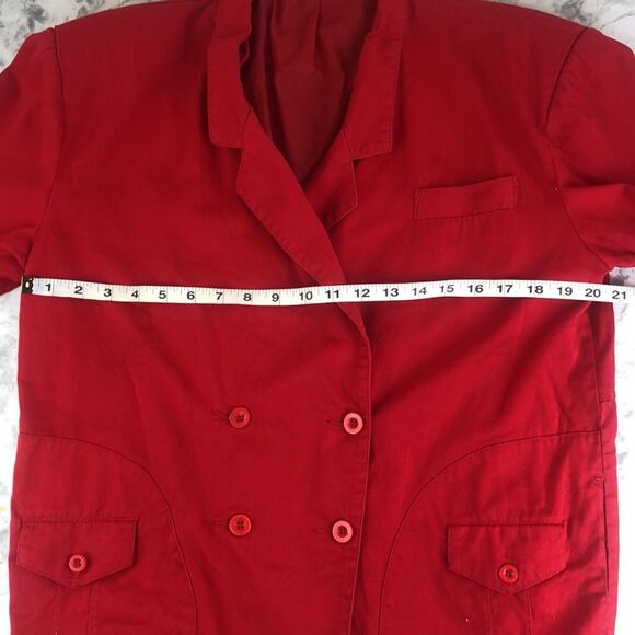 VTG VIntage Red Blazier Lined Sports Coat 4 Button Suit Jacket Pockets - Size M - Picture 9 of 14